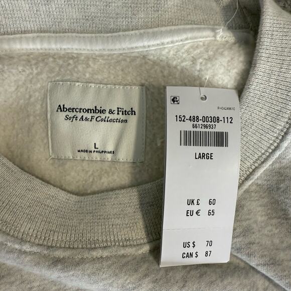Abercrombie and Fitch Good Day Graphic Sunday Crew, Light Gray, L - Picture 4 of 5
